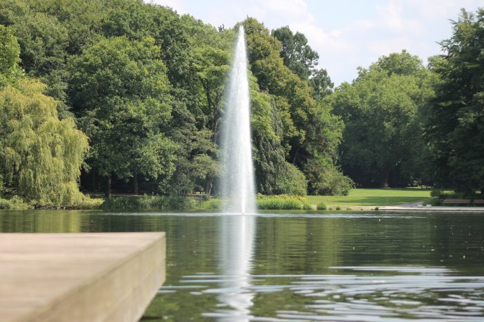Zentraler Teich mit Fontaine